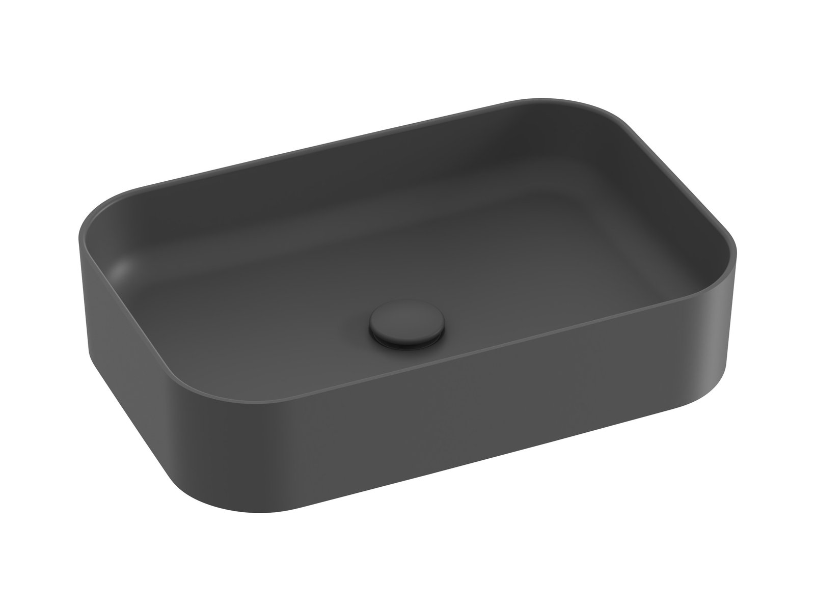 Ravak Ceramic Waschbecken 55x37 cm rechteckig Aufsatzwaschbecken anthrazit XJX03155003