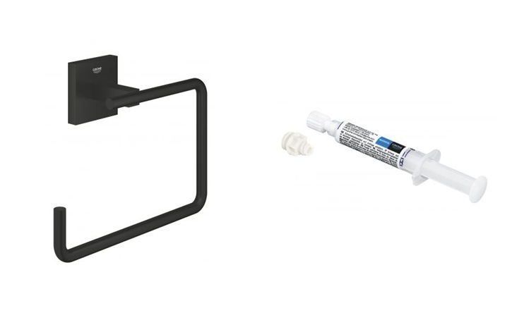Set Handtuchhalter Grohe Start Cube 409752430, Kleber Grohe QuickGlue 41127000