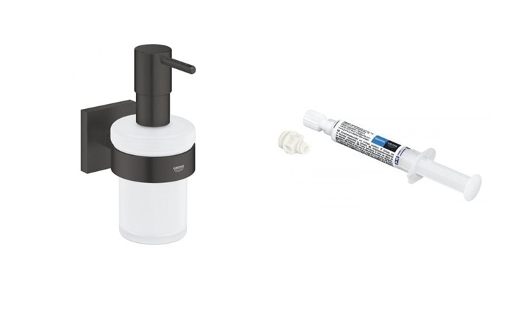 Set Seifenspender Grohe Start Cube 410982430, Kleber Grohe QuickGlue 41127000