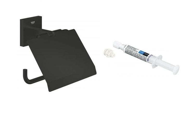 Set Klopapierhalterung Grohe Start Cube 411022430, Kleber Grohe QuickGlue 41127000