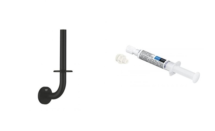 Set Klopapierhalterung Grohe Start 411862430, Kleber Grohe QuickGlue 41127000