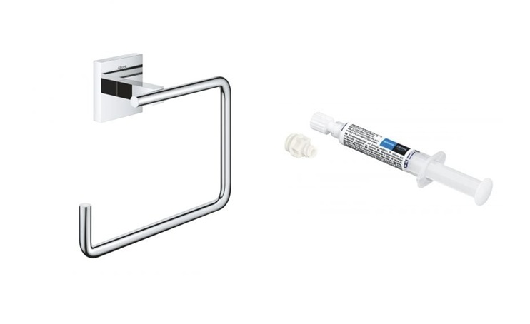 Set Handtuchhalter Grohe Start Cube 40975000, Kleber Grohe QuickGlue 41127000