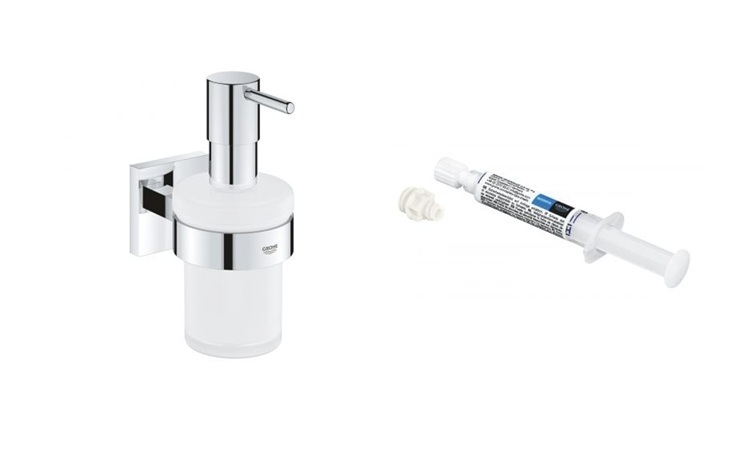 Set Seifenspender Grohe Start Cube 41098000, Kleber Grohe QuickGlue 41127000