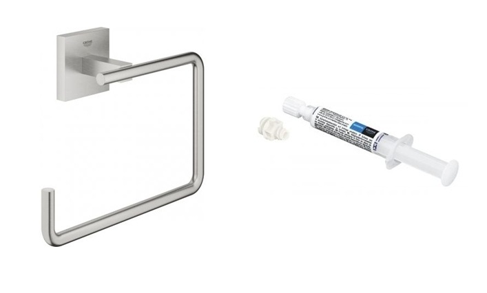 Set Handtuchhalter Grohe Start Cube 40975DC0, Kleber Grohe QuickGlue 41127000