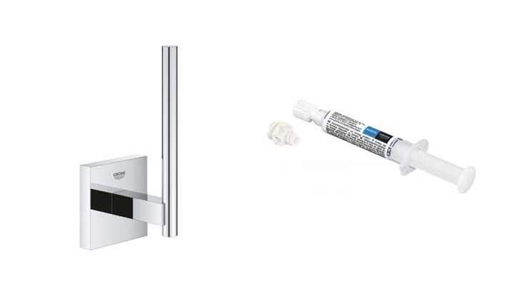 Set Klopapierhalterung Grohe Start Cube 40979000, Kleber Grohe QuickGlue 41127000