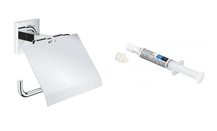 Set Klopapierhalterung Grohe Start Cube 41102000, Kleber Grohe QuickGlue 41127000