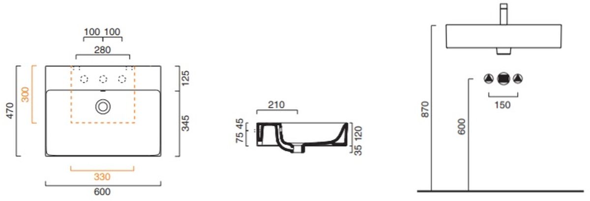 Catalano New Premium Waschbecken 60x47 cm rechteckig Klassisch-Aufsatzwaschbecken weiß 0220601001