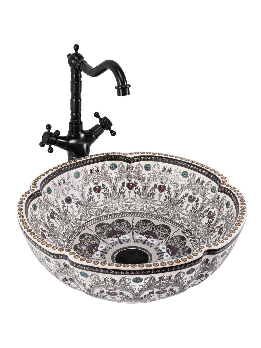 Rea Asanti Waschbecken 42.5x42.5 cm rund Aufsatzwaschbecken REA-U7506