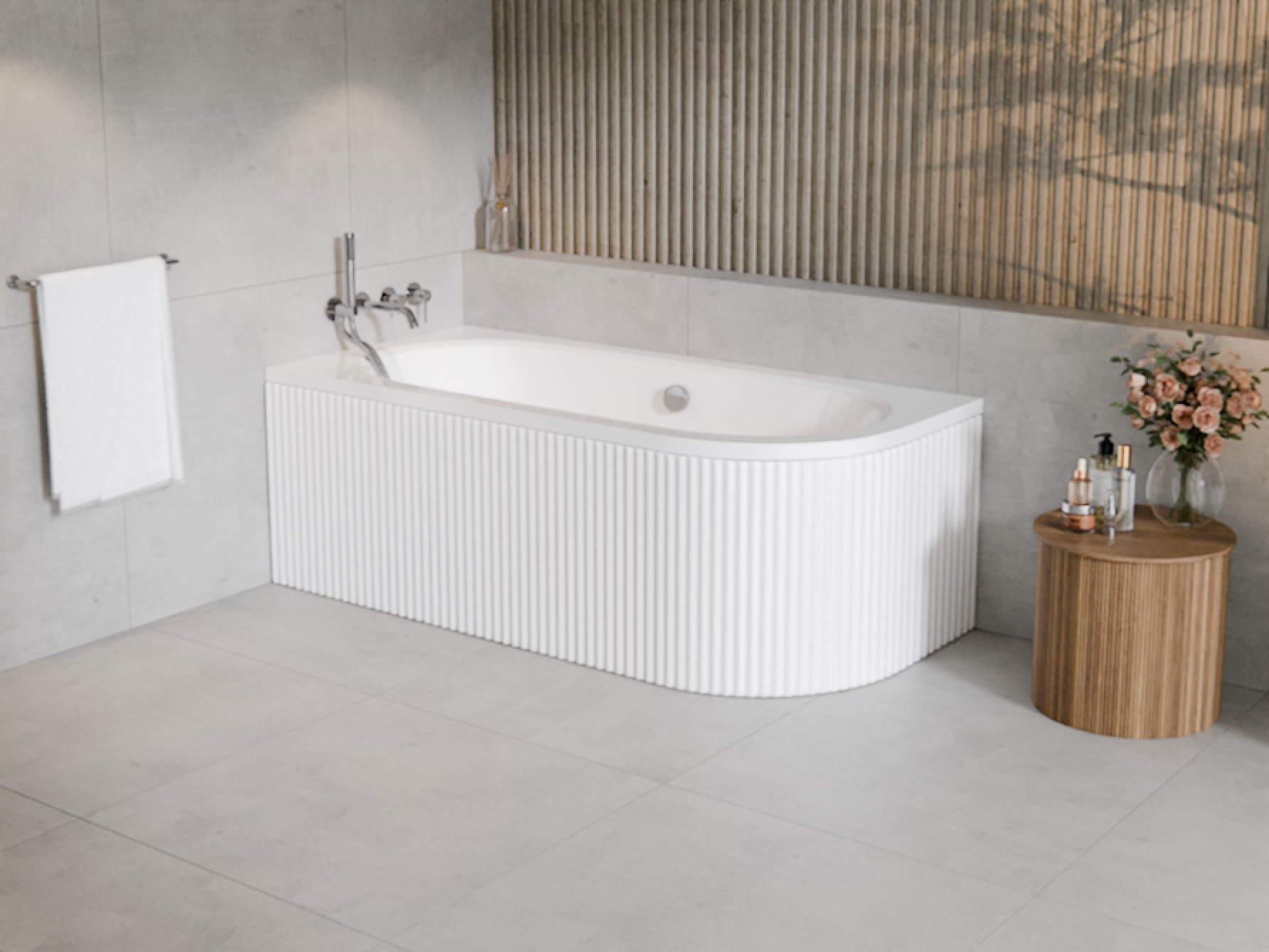 Set Eckbadewanne Besco Avita #WAV-150-NL, Badewannenverkleidung Besco Avita OAV-150-NSR