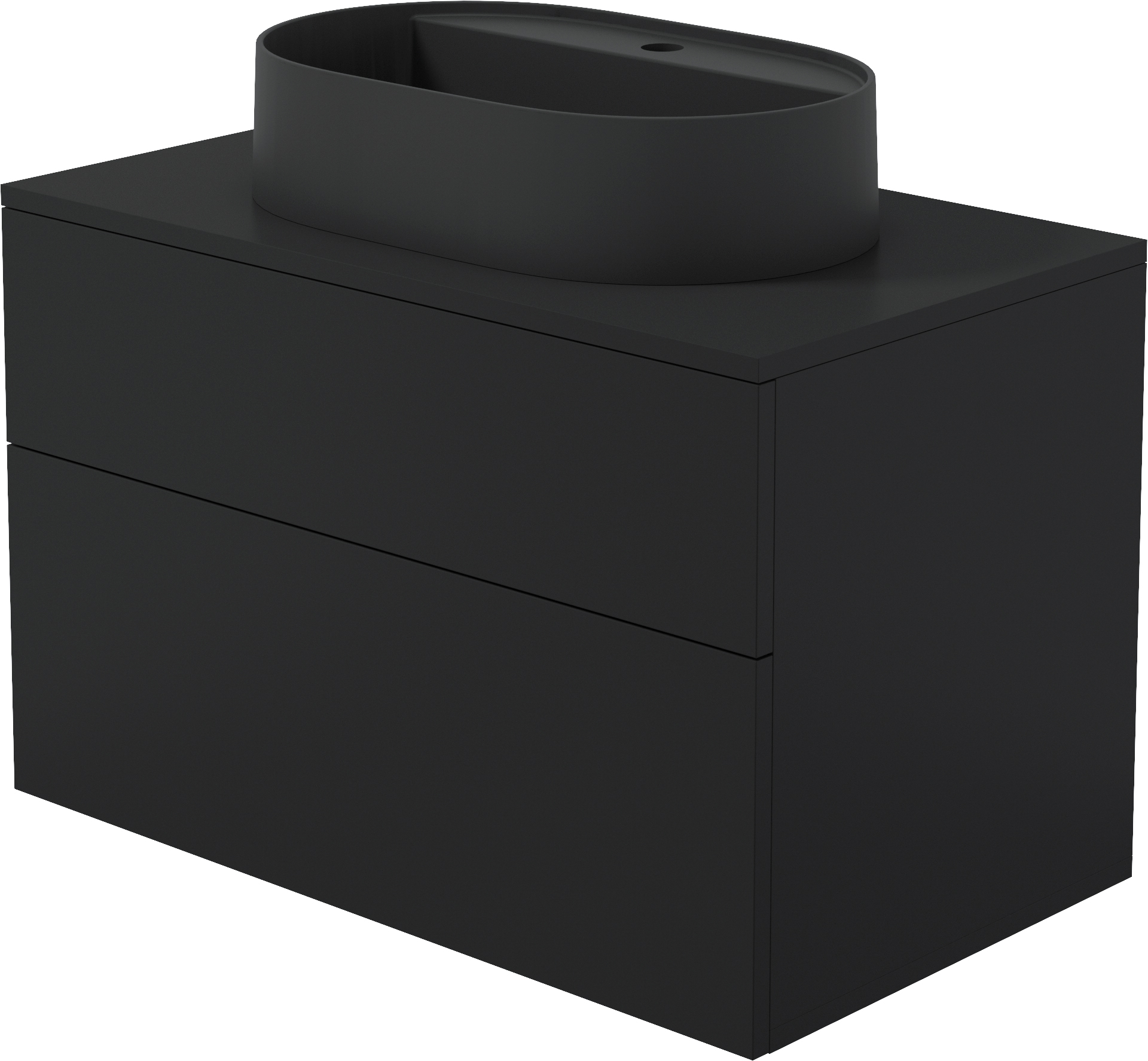 Deante Prizma Waschbecken mit Unterschrank und Arbeitsplatte 80 cm schwarz SDNB8SNU6B