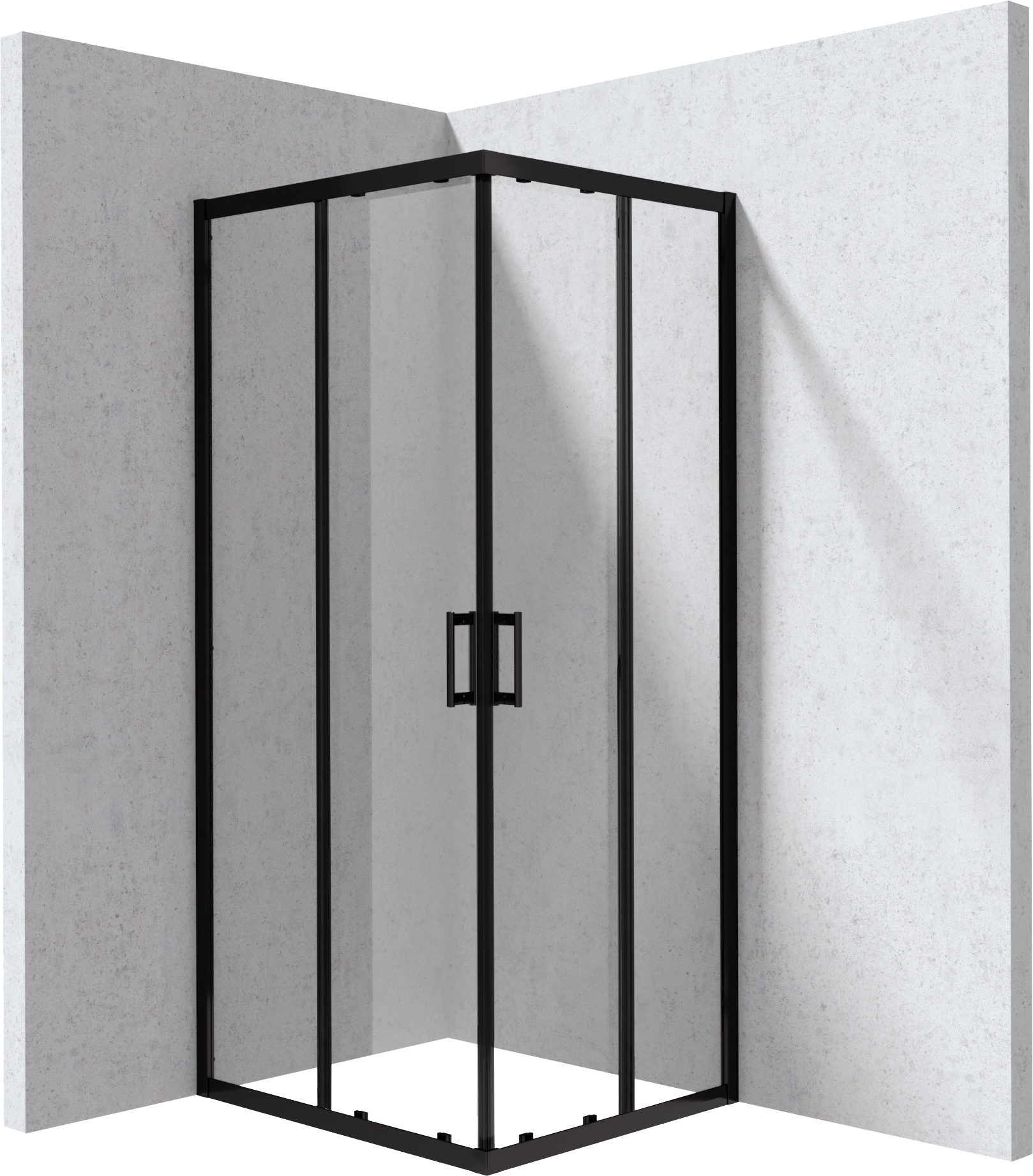 Deante Funkia Evo Dusche 90x80 cm rechteckig schwarz Matte/durchsichtiges Glas KYC_N089P