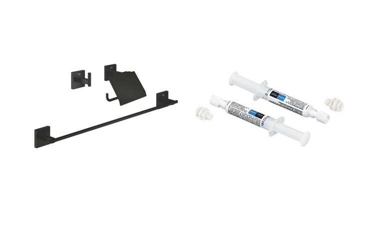 Set 3in1 Zubehörset Grohe Start Cube 411242430, Kleber Grohe 41128000