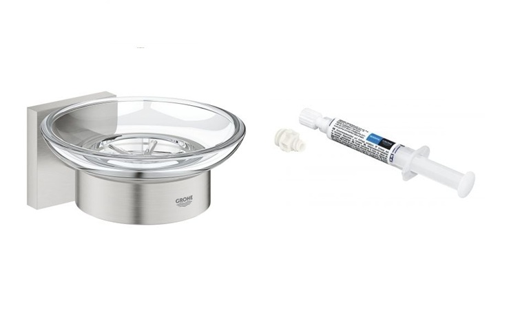 Set Seifenschale Grohe Start Cube 41096DC0, Kleber Grohe QuickGlue 41127000