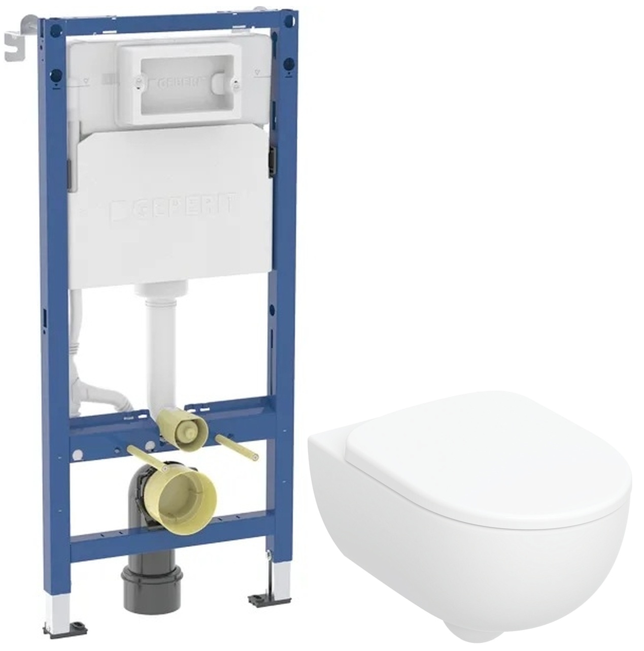 Set WC-Becken mit Absenkautomatik-Sitz Geberit Selnova Premium 502.793.00.1, Unterputzrahmen Geberit Duofix 111.170.00.2