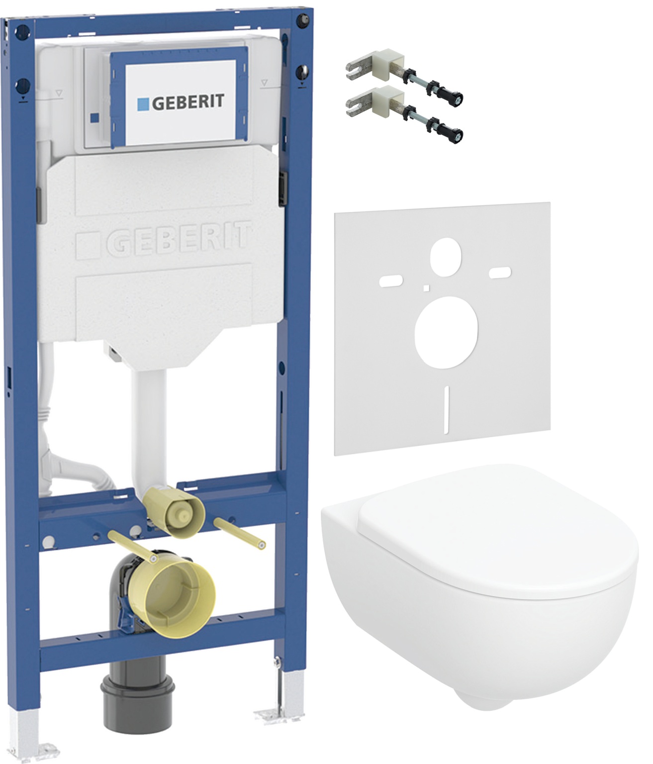Set Unterputzrahmen Geberit Duofix 111.320.00.6, WC-Becken mit Absenkautomatik-Sitz Geberit Selnova Premium 502.793.00.1, 111.815.00.1, 156.050.00.1