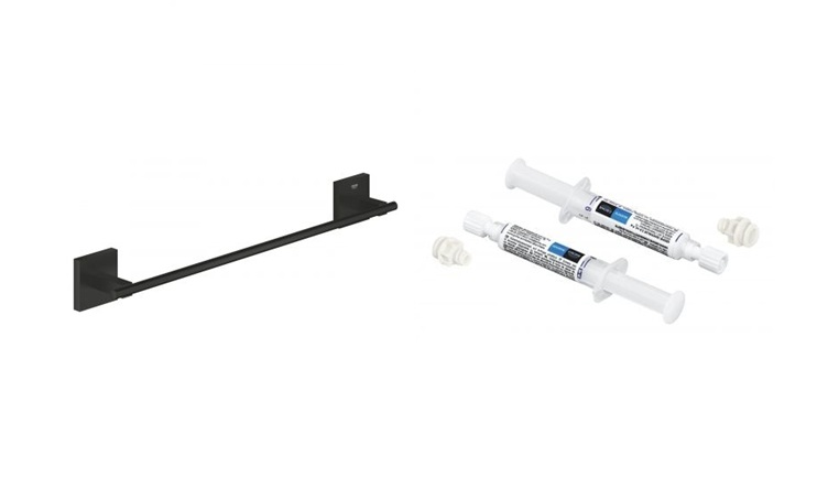 Set Handtuchstange Grohe Start Cube 409872430, Kleber Grohe 41128000