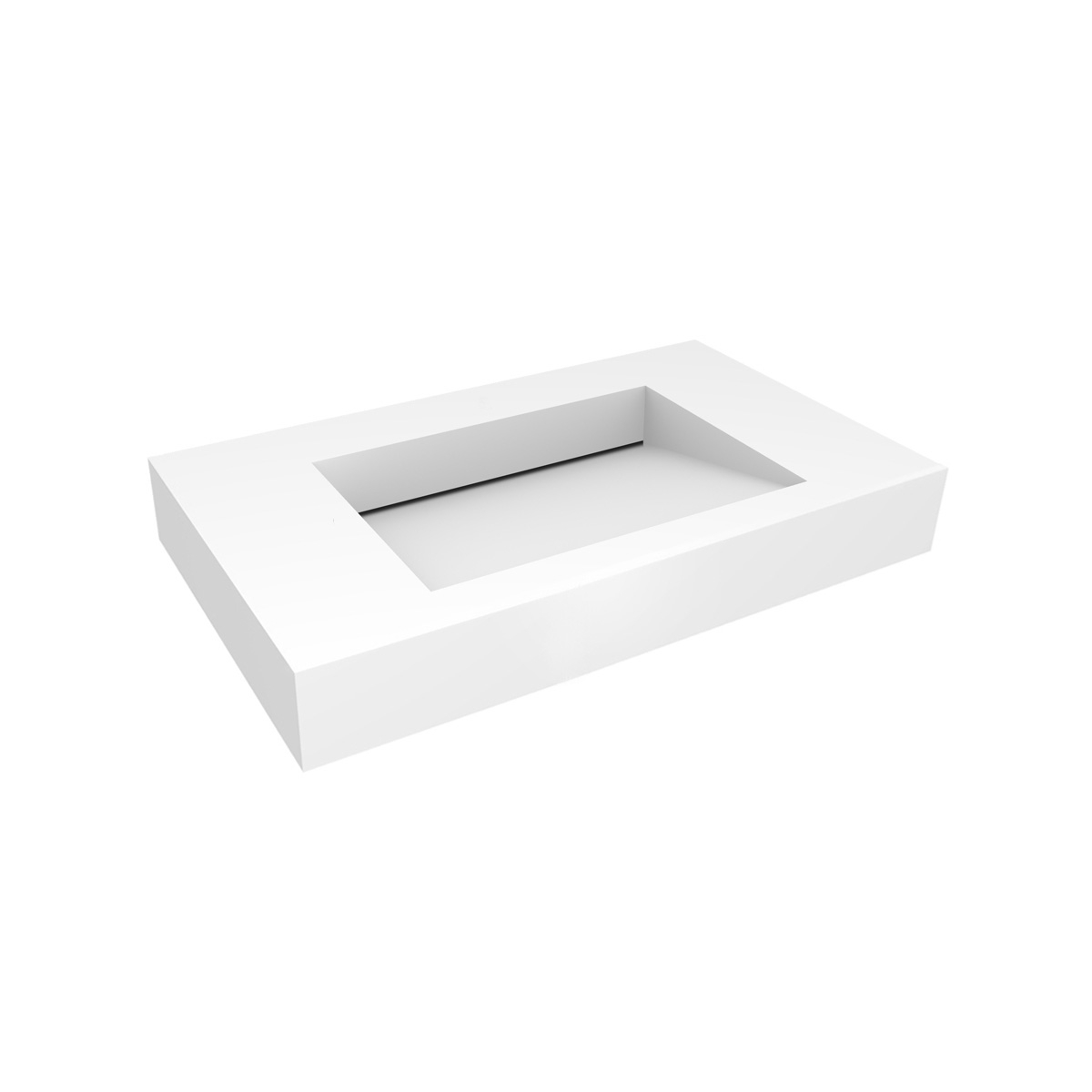 Oltens Stila Waschbecken 100x45 cm rechteckig Klassisch weiß matte 40003900