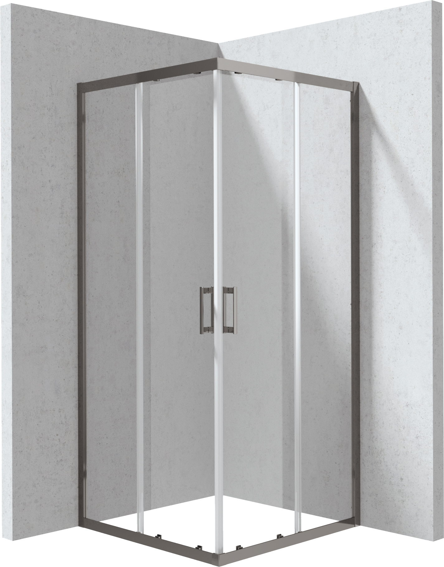 Deante Funkia Evo Dusche 80x80 cm quadratisch graphit gebürstet/durchsichtiges Glas KYC_D088P