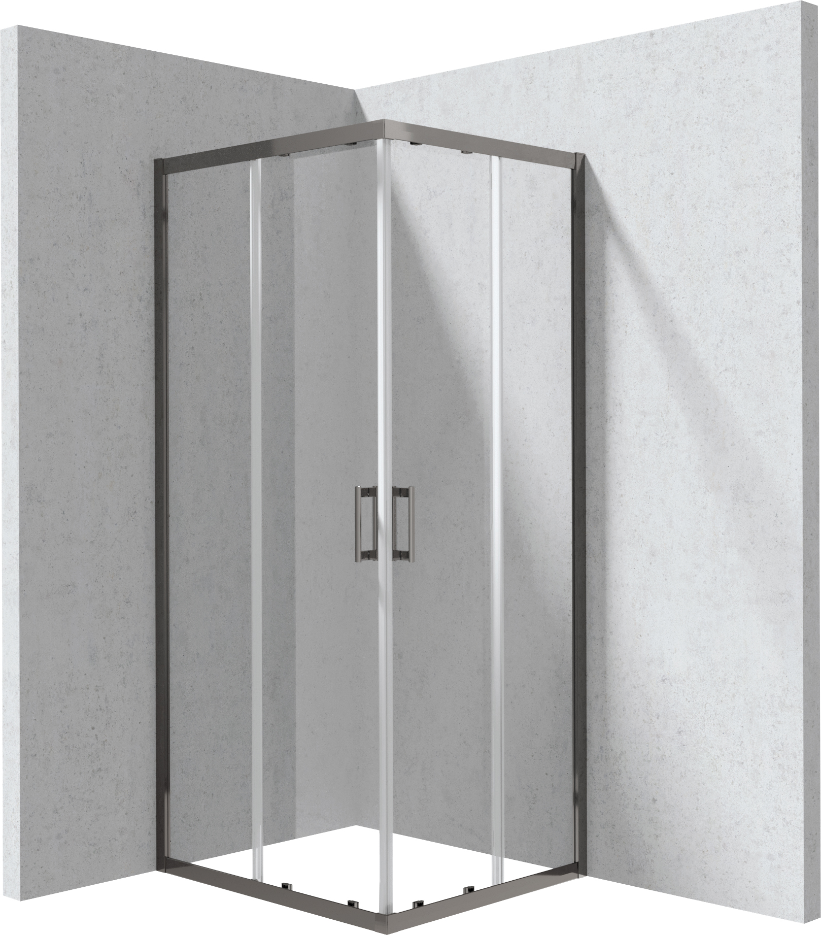 Deante Funkia Evo Dusche 90x80 cm rechteckig graphit gebürstet/durchsichtiges Glas KYC_D089P