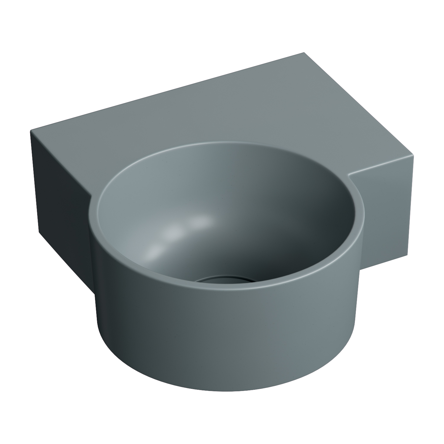 Omnires Ovo M+ Waschbecken 33x34 cm eckwaschbecken Klassisch-Aufsatzwaschbecken grauer Stein OVO335UWPAG