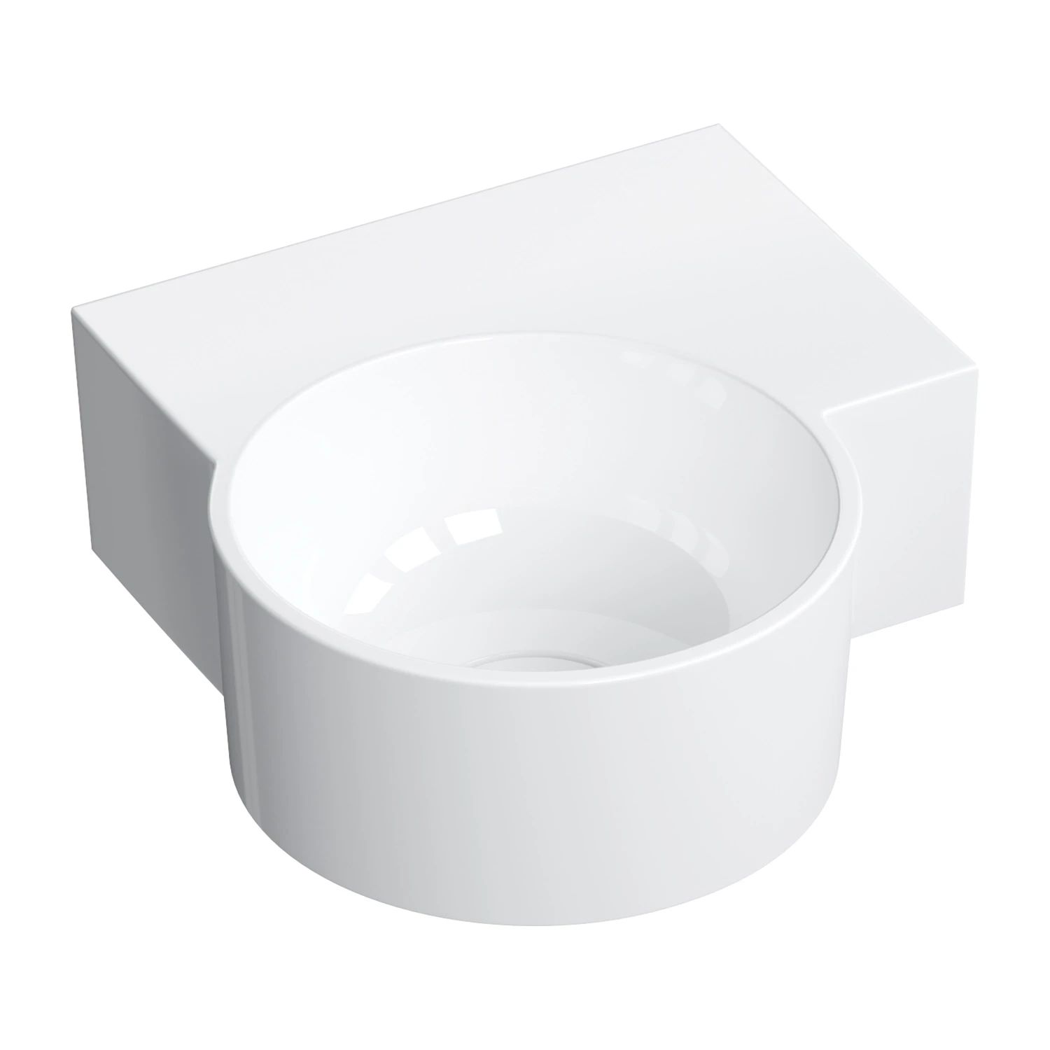 Omnires Ovo M+ Waschbecken 33x34 cm eckwaschbecken Klassisch-Aufsatzwaschbecken weiß OVO335UWPBP