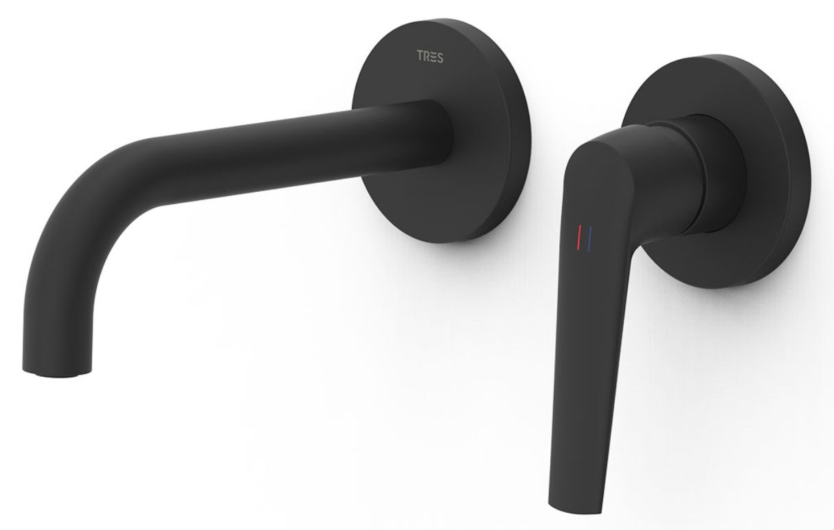 Tres Fuji Waschtischarmatur Unterputz schwarz 28130021NM