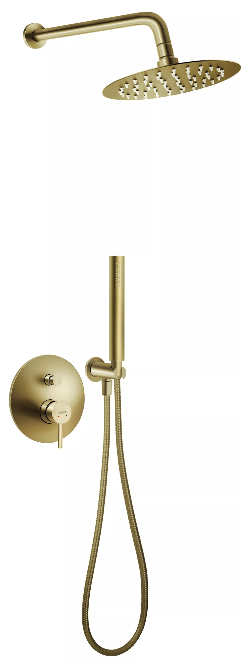 Ferro Ciriculus Duschset Unterputz mit Regenbrause gold BCK7PBG-SET1-S