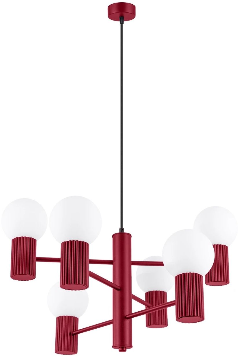 Sollux Lighting Halo Pendelleuchte 6x8 W burgund SL.1837