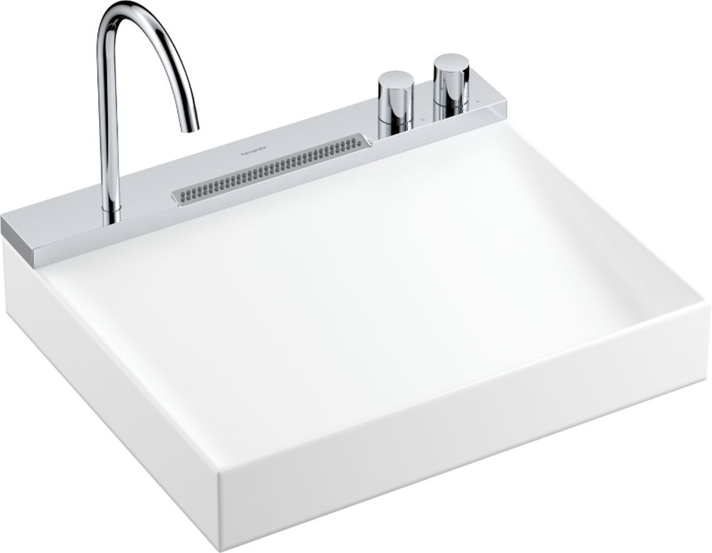Hansgrohe Avalegra Waschbecken mit Wasserhahn 58x47.5 cm rechteckig Klassisch-Einbauwaschbecken weiß 22472000