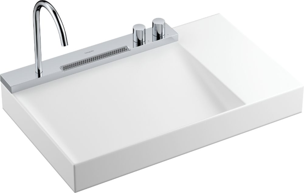 Hansgrohe Avalegra Waschbecken mit Wasserhahn 78x47.5 cm rechteckig Klassisch-Einbauwaschbecken weiß 22473000