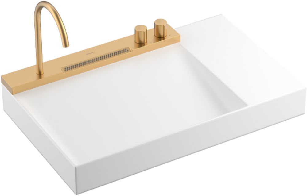 Hansgrohe Avalegra Waschbecken mit Wasserhahn 78x47.5 cm rechteckig Klassisch-Einbauwaschbecken weiß 22473140