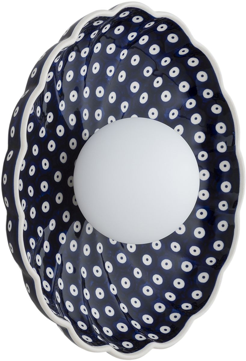 Argon Boll Leuchter 1x6 W opal-marineblau 8933