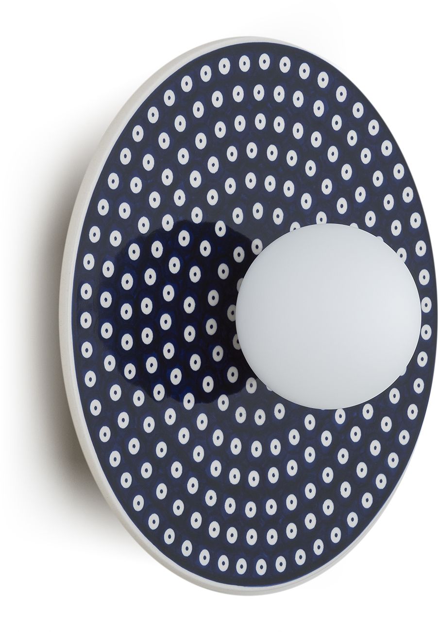 Argon Boll Leuchter 1x6 W opal-marineblau 8935