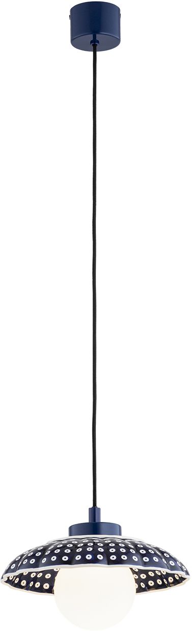 Argon Boll Pendelleuchte 1x6 W opal-marineblau 8948