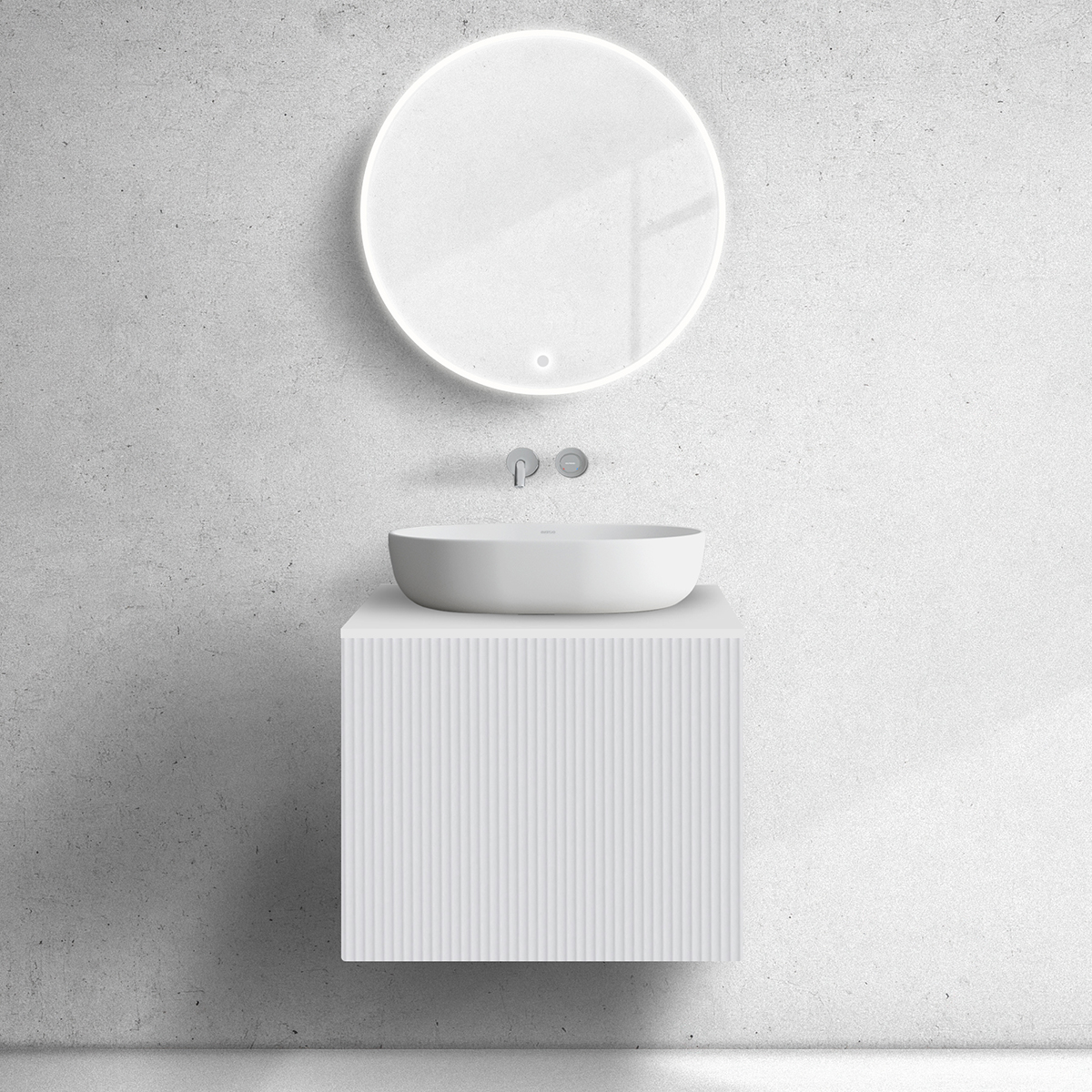 Oltens Lun Unterschrank 60x44.7x52 cm Unterschrank hängend weiß 60027000