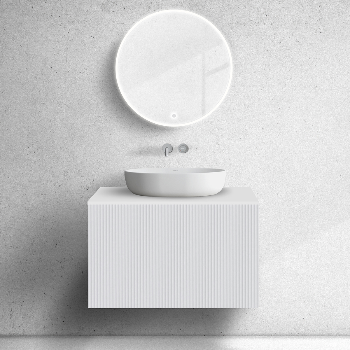 Oltens Lun Unterschrank 80x44.7x52 cm Unterschrank hängend weiß 60028000