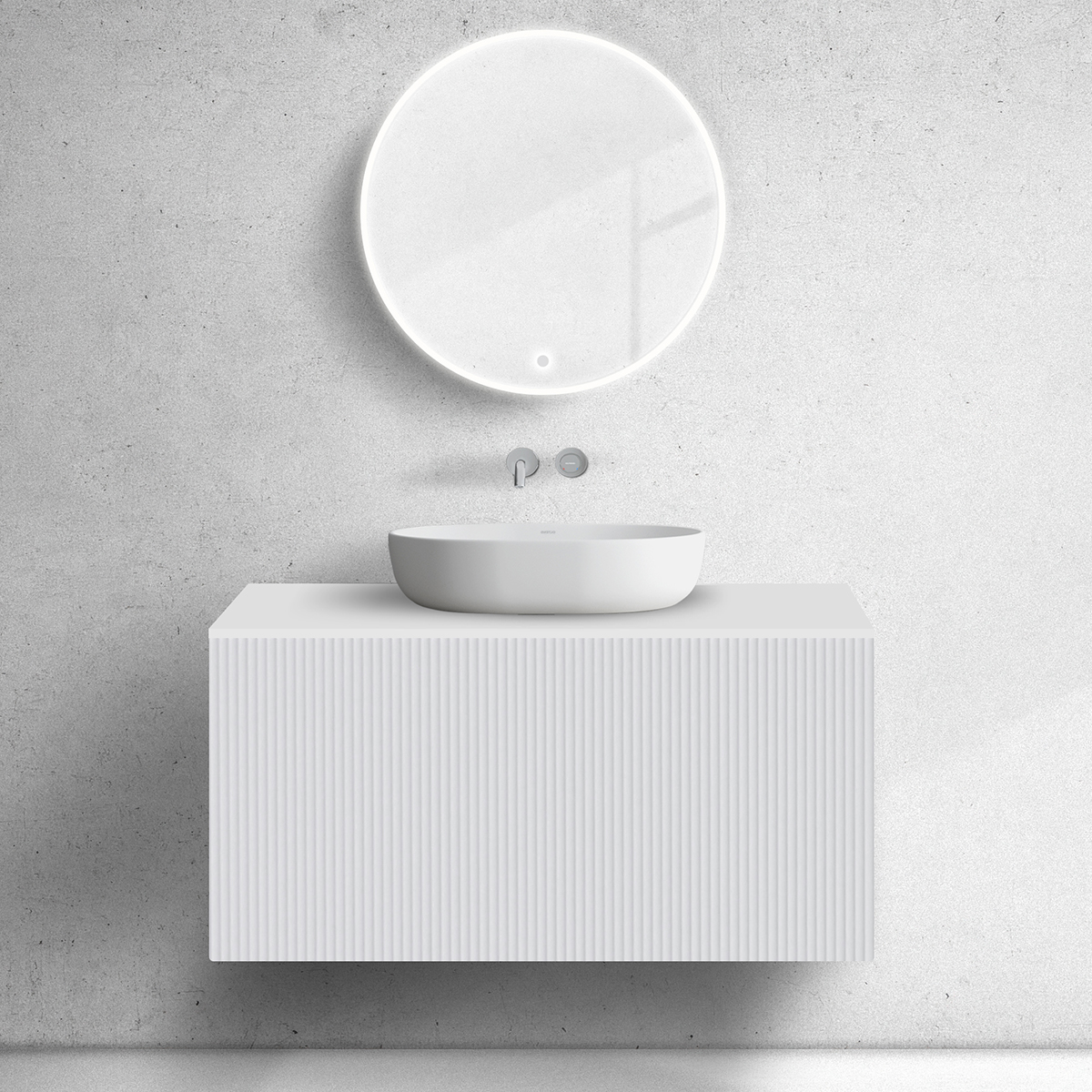 Oltens Lun Unterschrank 100x44.7x52 cm Unterschrank hängend weiß 60029000