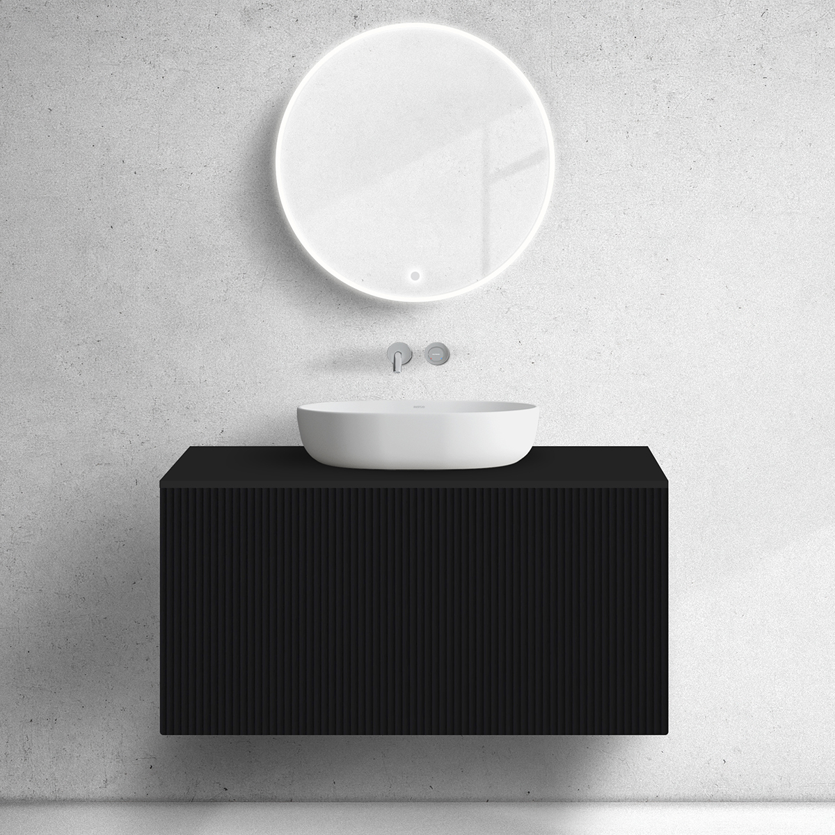 Oltens Lun Unterschrank 100x44.7x52 cm Unterschrank hängend schwarz 60029300