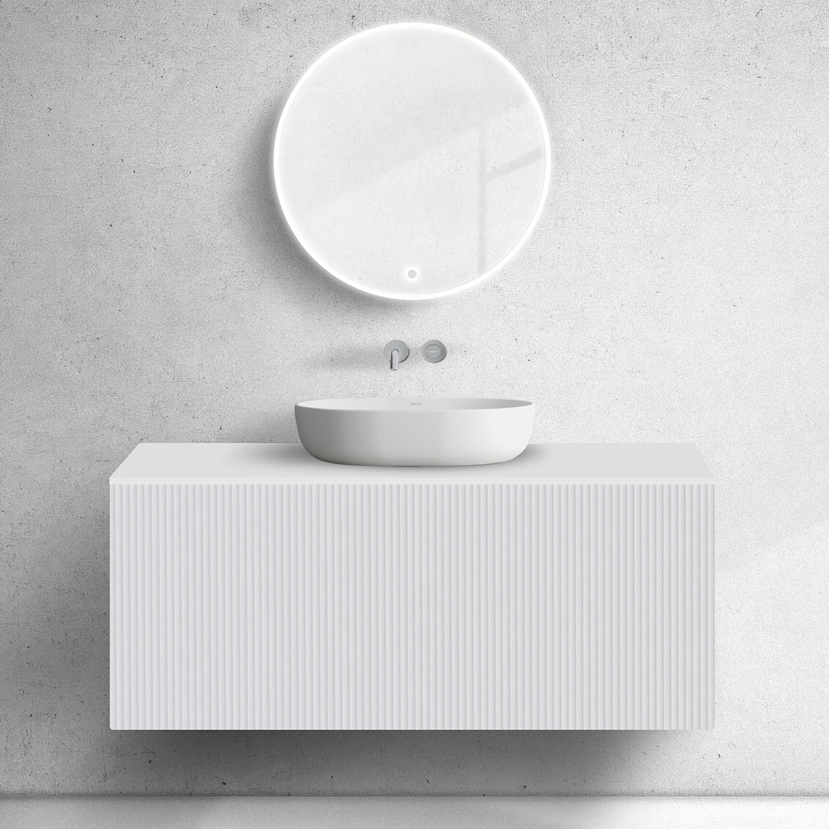 Oltens Lun Unterschrank 120x44.7x52 cm Unterschrank hängend weiß 60030000