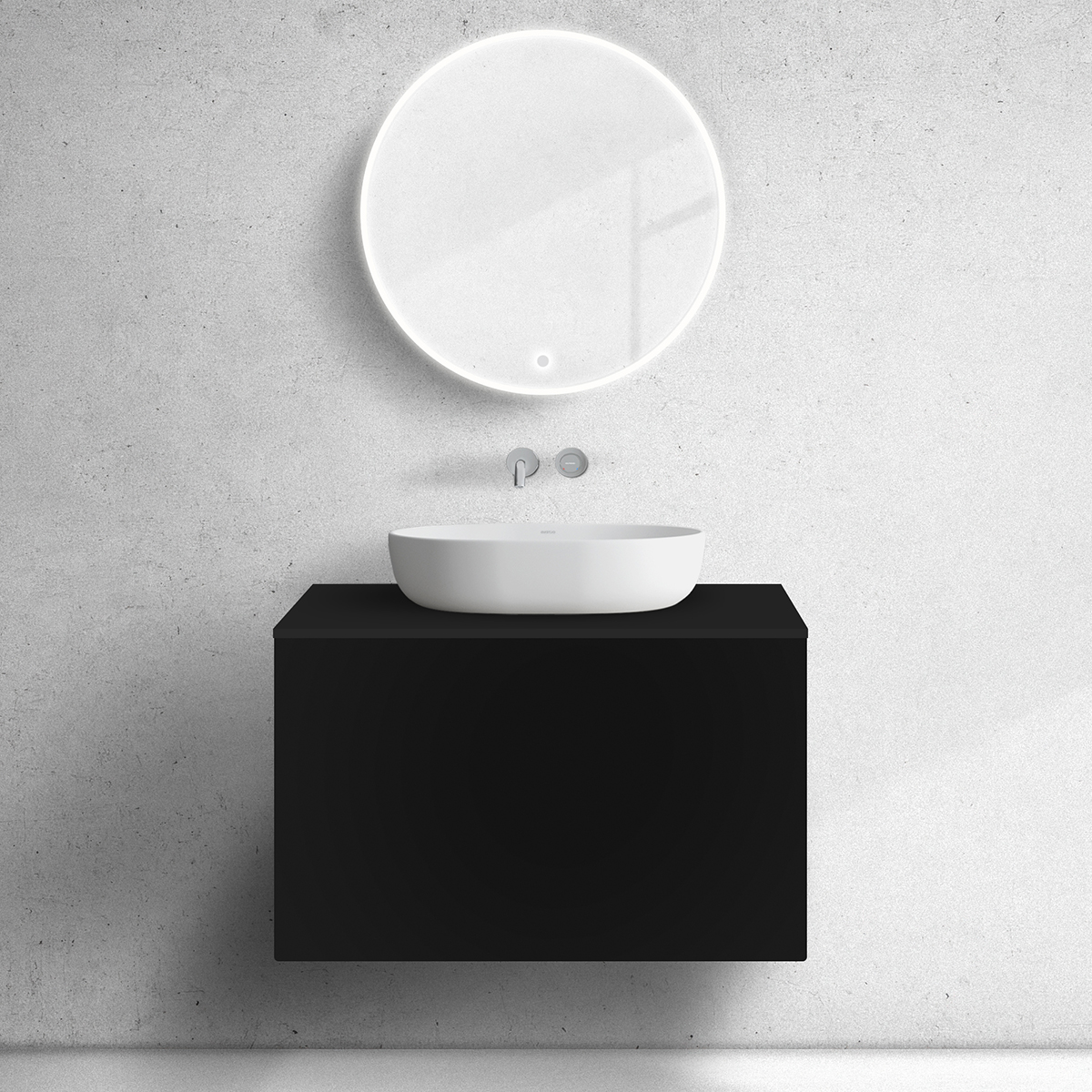 Oltens Lun Unterschrank 80x44.7x52 cm Unterschrank hängend schwarz 60033300