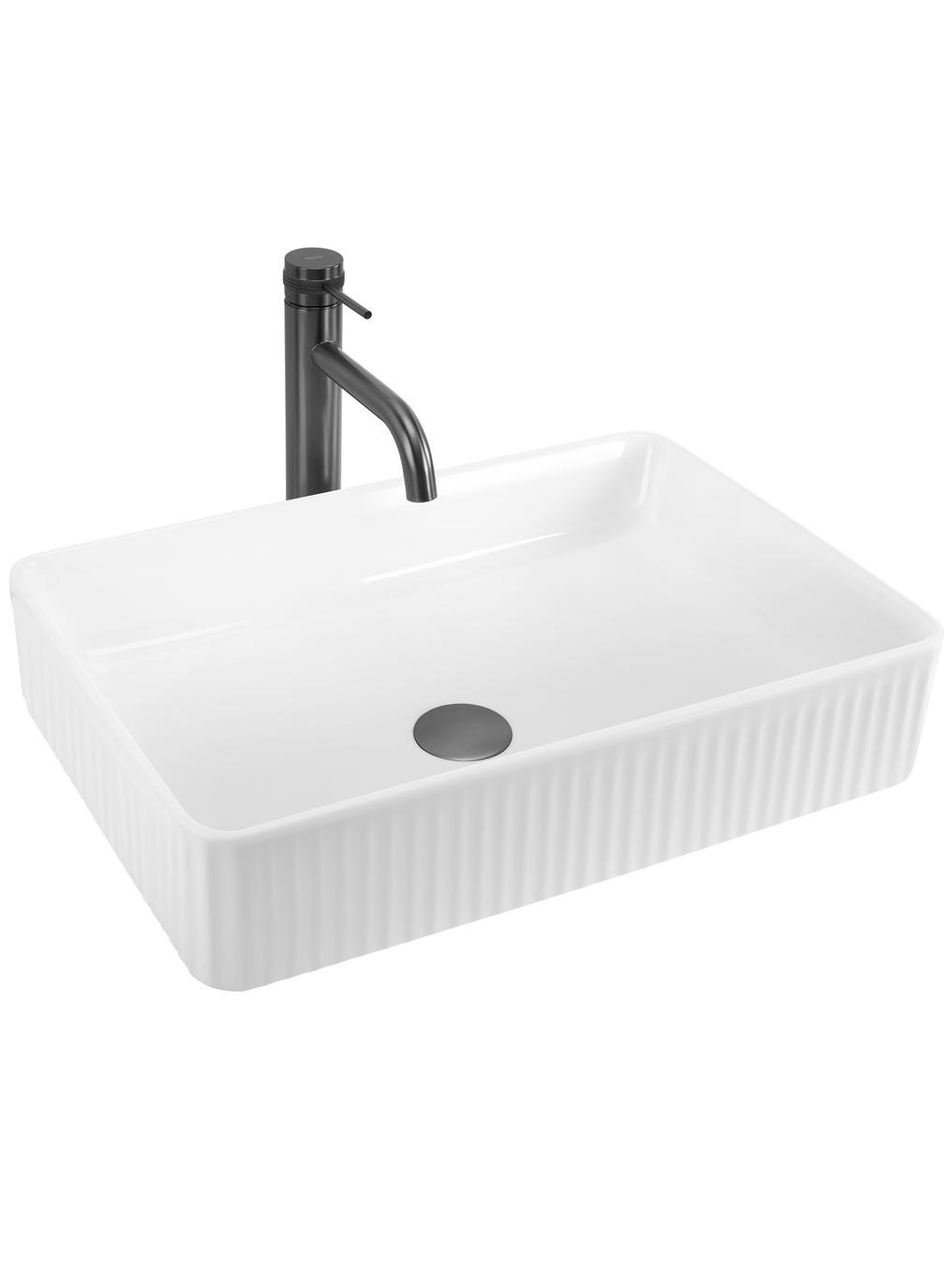 Rea Fiorella Waschbecken 50x34 cm rechteckig Aufsatzwaschbecken weiß REA-U6621