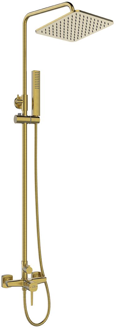 Laveo Pola Duschset Wandmontage mit Regenbrause gold PLA_GBKX