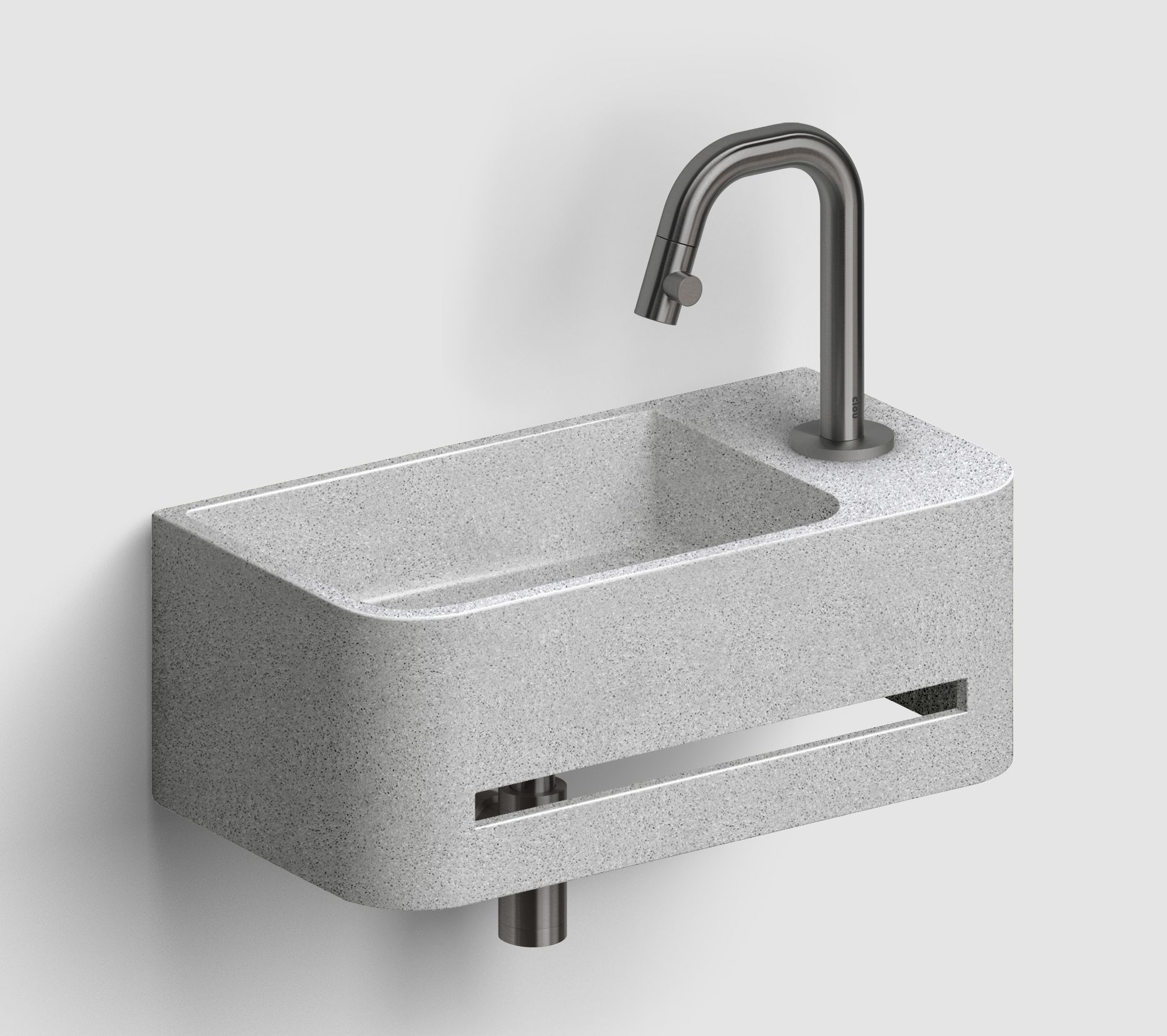 Clou InBe Waschbecken 43x23 cm rechteckig Klassisch grauer Stein IB/03.71030.02.01.R 