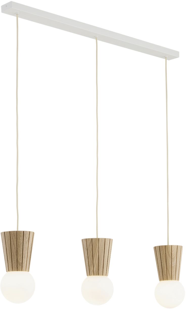 Argon Volante Pendelleuchte 3x6 W holz-opal 6357