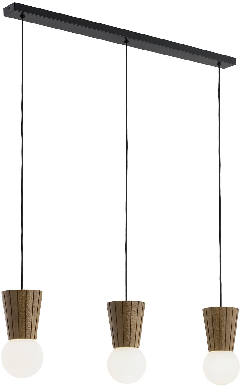 Argon Volante Pendelleuchte 3x6 W holz-opal 6358