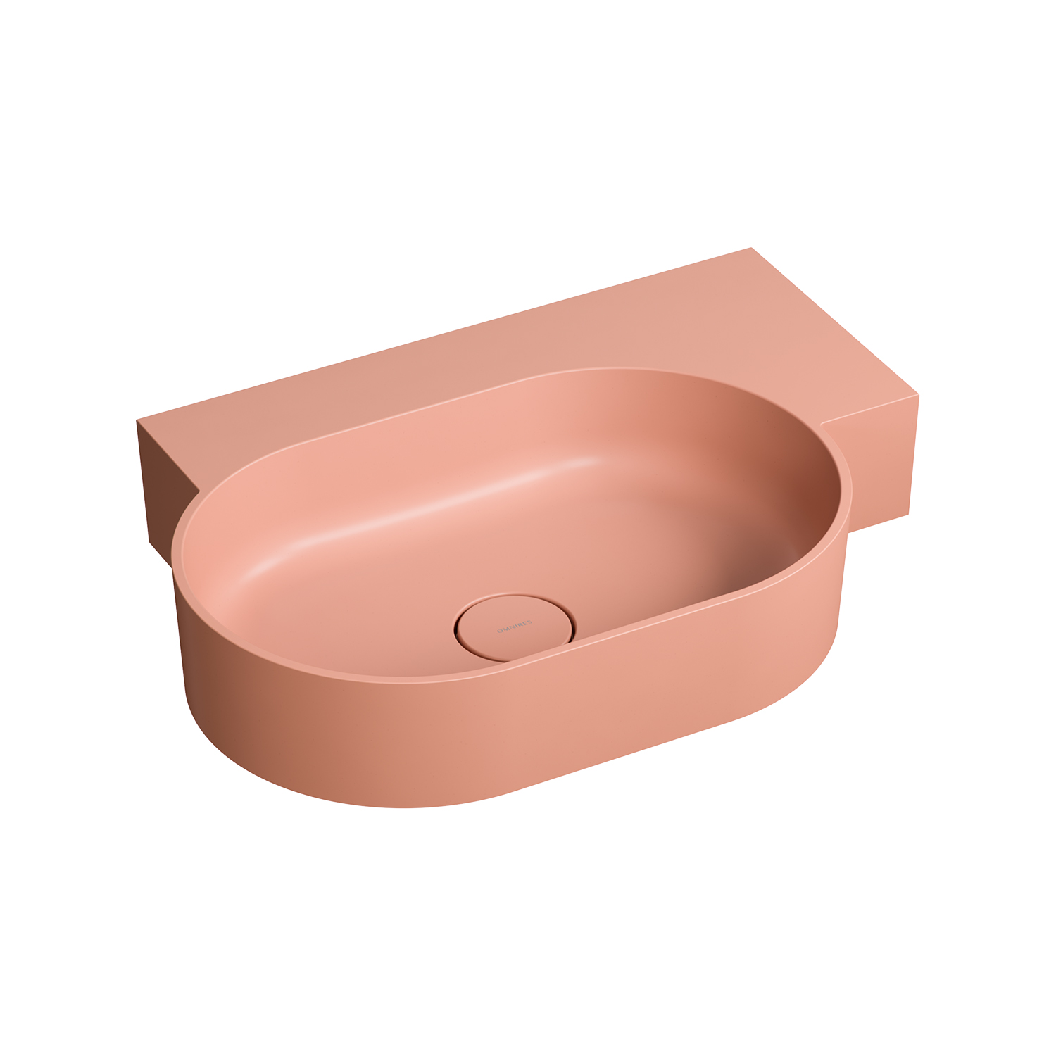 Omnires Ovo M+ Waschbecken 64x44 cm eckwaschbecken Klassisch-Aufsatzwaschbecken rosa OVO645UWPCO