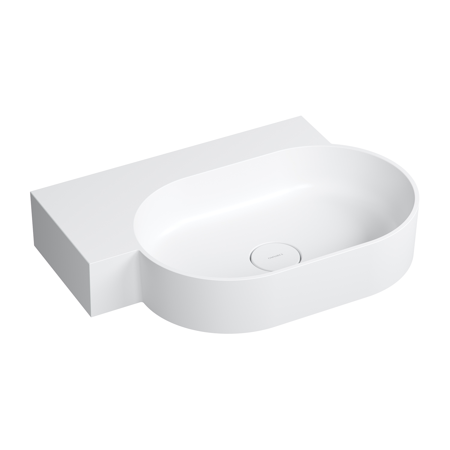 Omnires Ovo M+ Waschbecken 64x44 cm eckwaschbecken Klassisch-Aufsatzwaschbecken weiß OVO645UWLBM