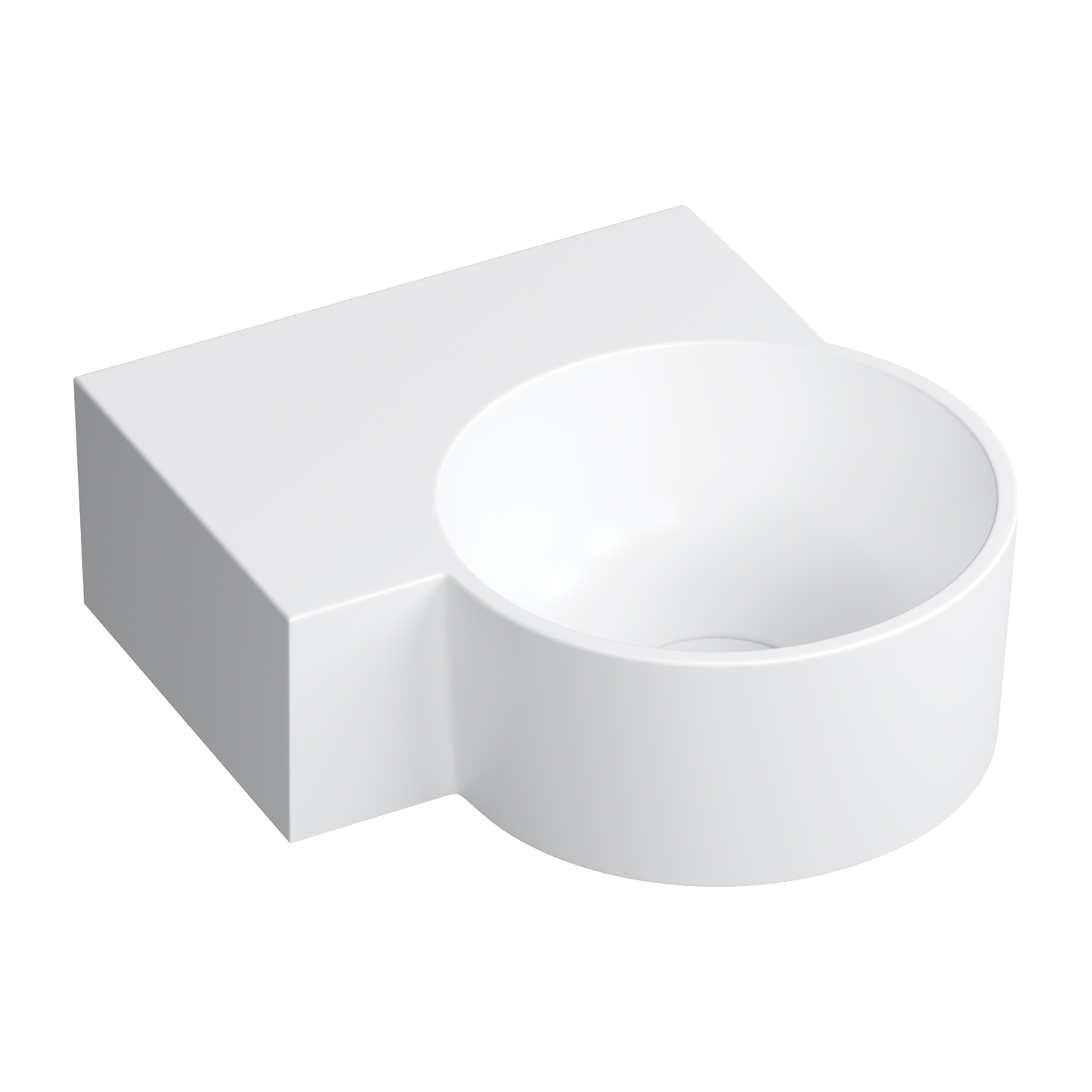 Omnires Ovo M+ Waschbecken 33x34 cm eckwaschbecken Klassisch-Aufsatzwaschbecken weiß OVO335UWLBM