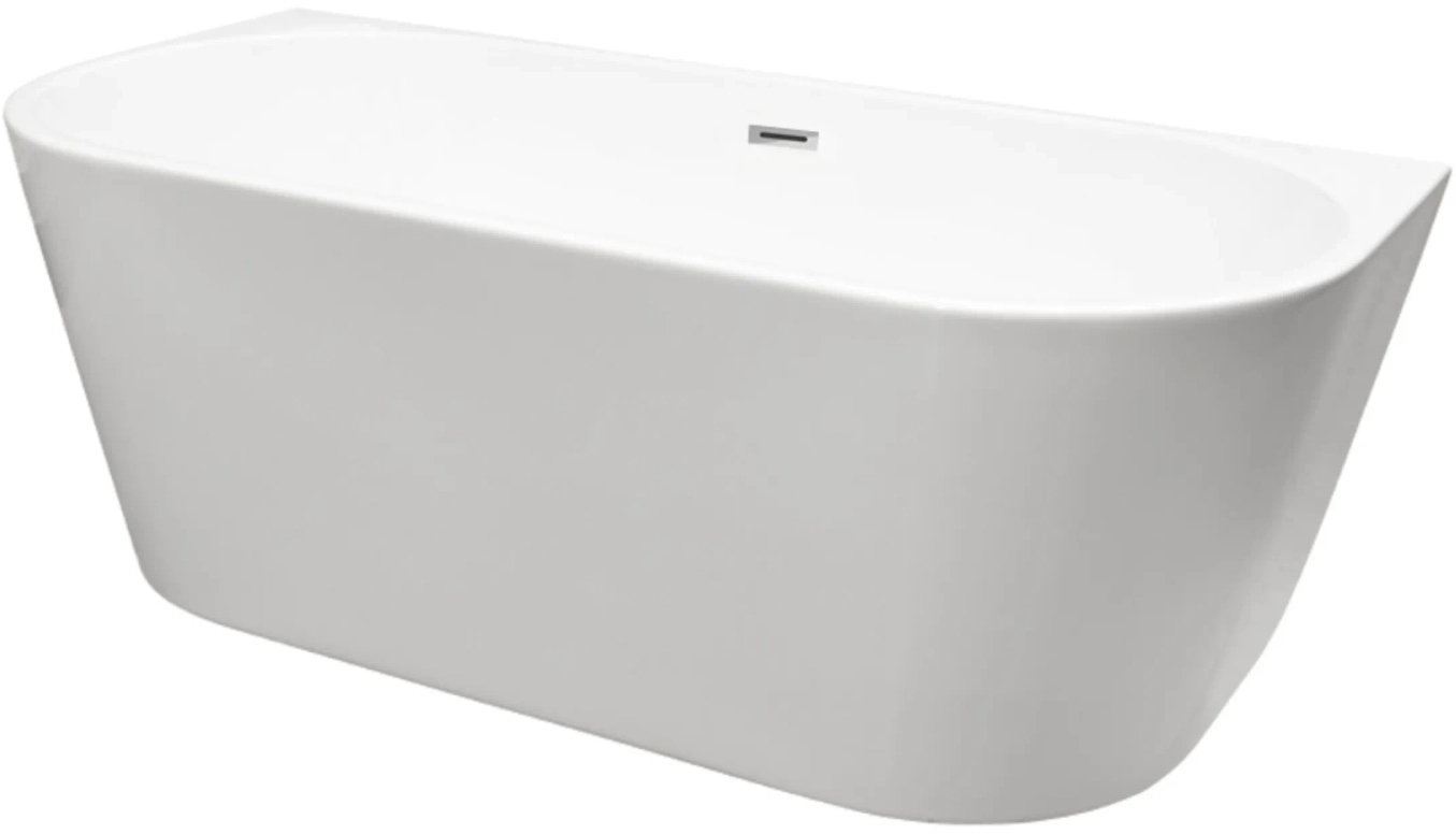 Balneo Viva Wandmontierte Badewanne 160x75 cm oval weiß J0101010102-2