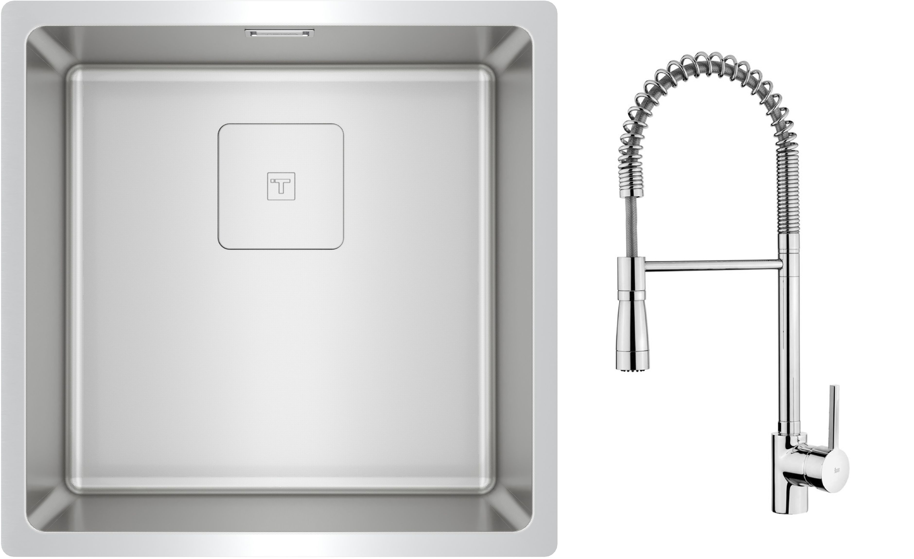 Set Stahlspüle Teka Flexlinea 115000053, Küchenarmatur Teka ARK 239391200